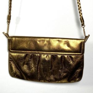 Vintage Morris Moskowitz Bronze Gold Leather Purse Shoulder Bag or Clutch